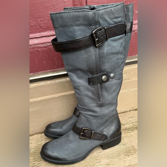 Mjus Nero Grey Leather Tall Boot - Picture 4 of 8